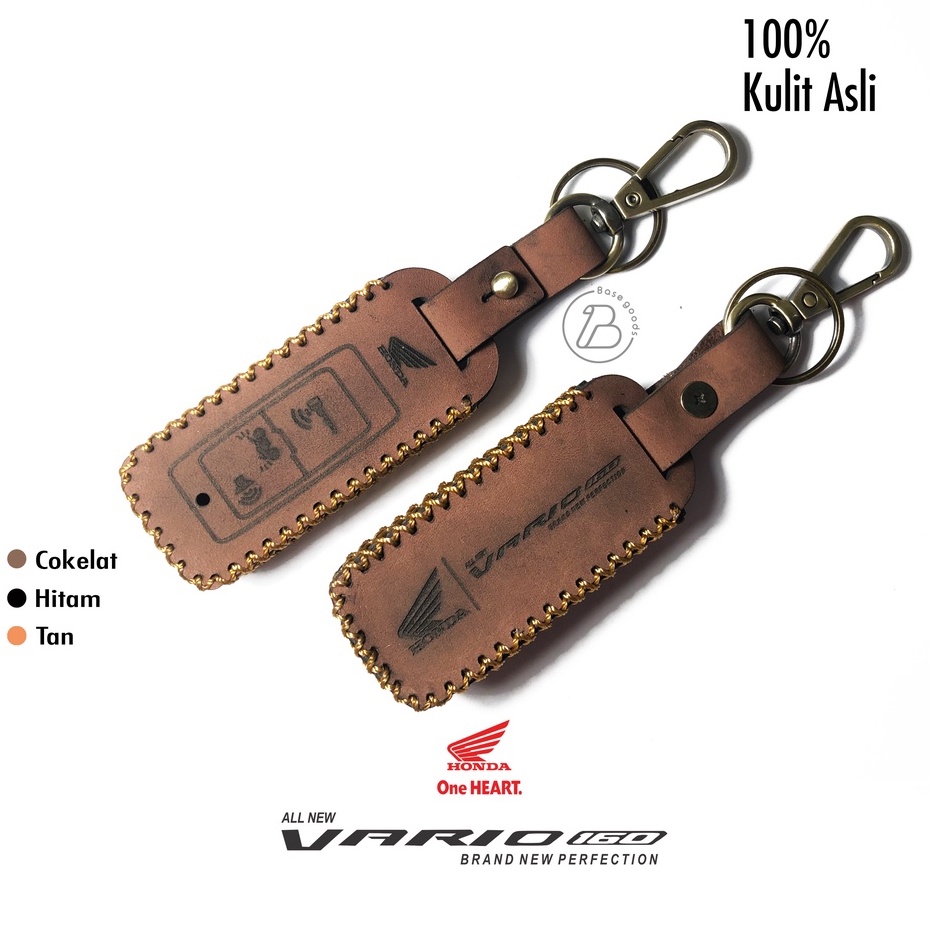 Gantungan Kunci Sarung Remote Case Cover Kunci Smart key Honda Vario 160 Kulit Asli