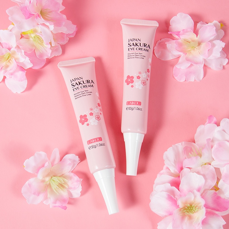 LAIKOU Sakura Masker Mata Menghilangkan Kantong Mata Lingkaran Hitam Krim Mata Menghaluskan 2 pcs