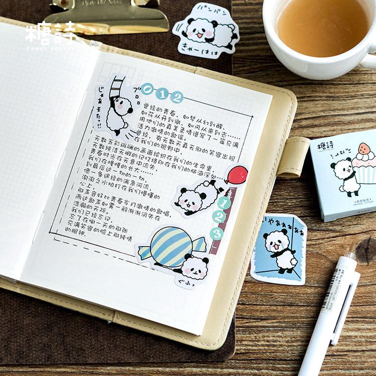  Stiker  Kertas Gambar  Panda  Lucu untuk Dekorasi Scrapbook 