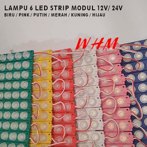 LAMPU LED MODUL 1PCS  6 MATA BESAR DC 12V / 24V VARIASI LAMPU MOBIL MOTOR MODULE