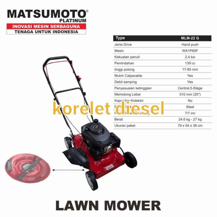 Mesin Rumput Dorong MATSUMOTO MLM22G Lawn Mower MLM22G