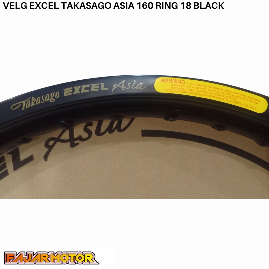 VELG TAKASAGO EXCEL ASIA RING 18 HITAM BLACK UKURAN 160 185 PER BIJI