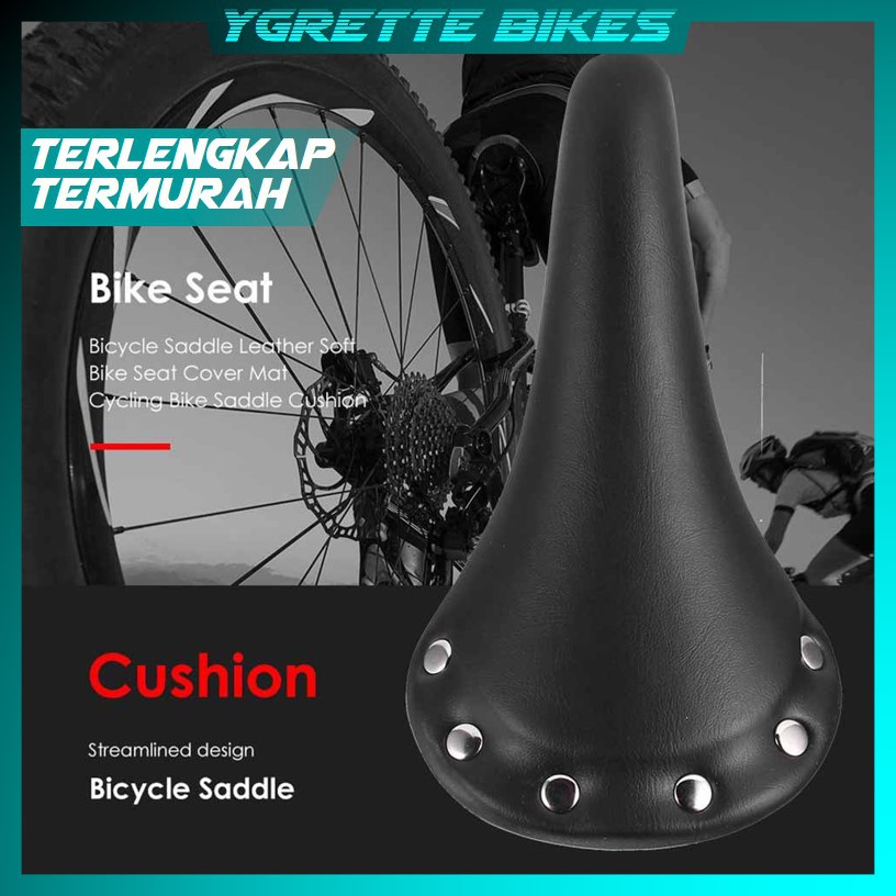 YGRETTE - Vintage Jok Sadel Sepeda Bike Saddle PU Leather - Retro Fixie Touring Gravel Minion Kulit
