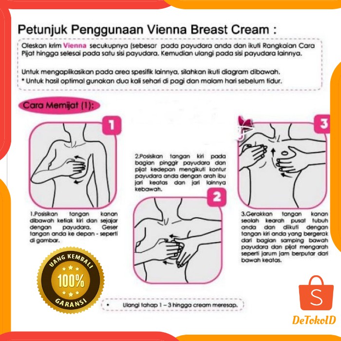 Vienna Breast Cream Tube 80ml Original Bpom Pembesar Pengencang Payudara Vienna Herbal