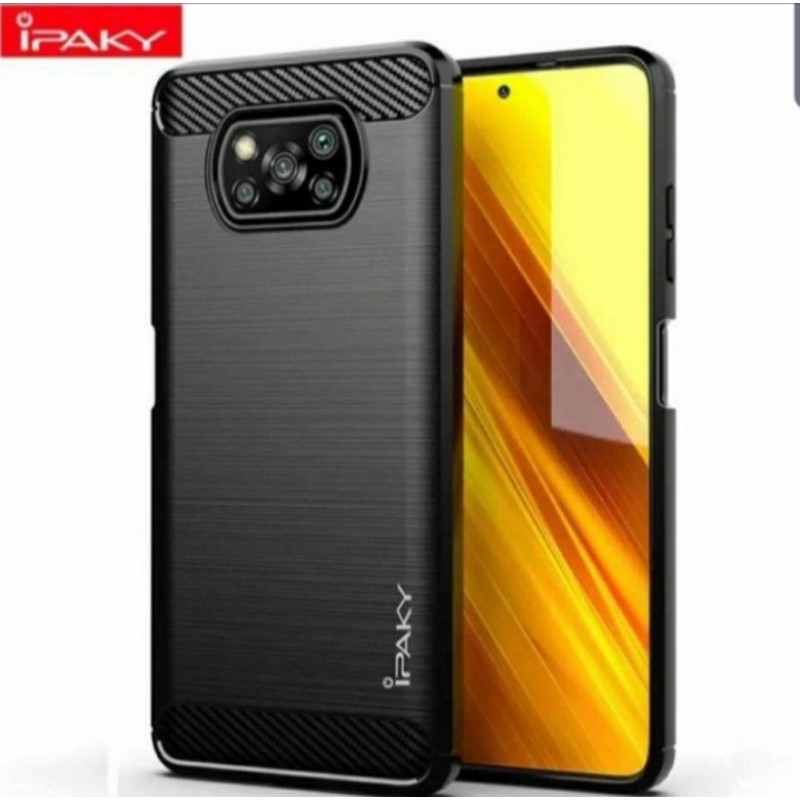 Soft Case Slim Fit Carbon Ipaky Xiaomi Poco X3 NFC Soft Case