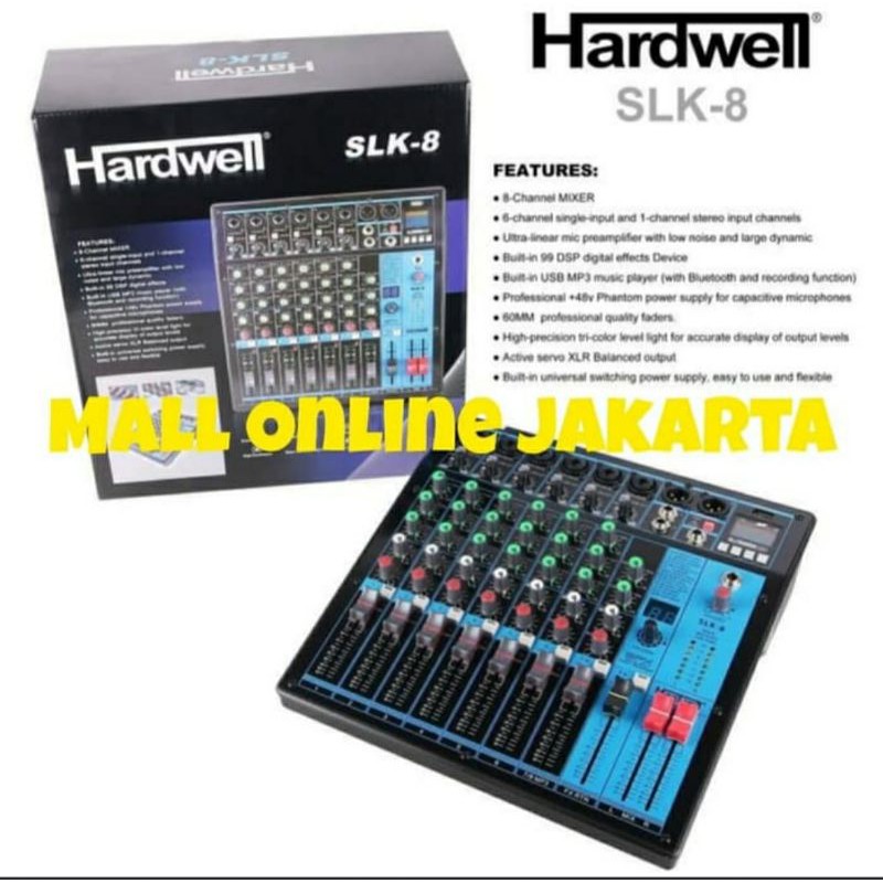 Mixer audio bluetooth hardwell slk8 8 channel original amplifier slk 8