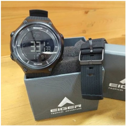 JAM TANGAN 𝐄𝐢𝐠𝐞𝐫 TOUSSIDE 100% ORI WARNA HITAM BIRU BERGARANSI,  GRATIS TALI CANDANGAN DAN BATERAI