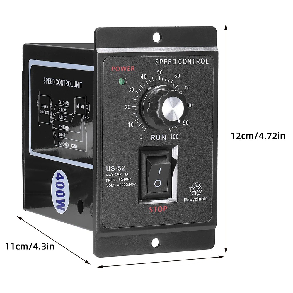 Motor Speed Controller Regulator Forward And Backward 400W 220V 1700rpm US-52 US52