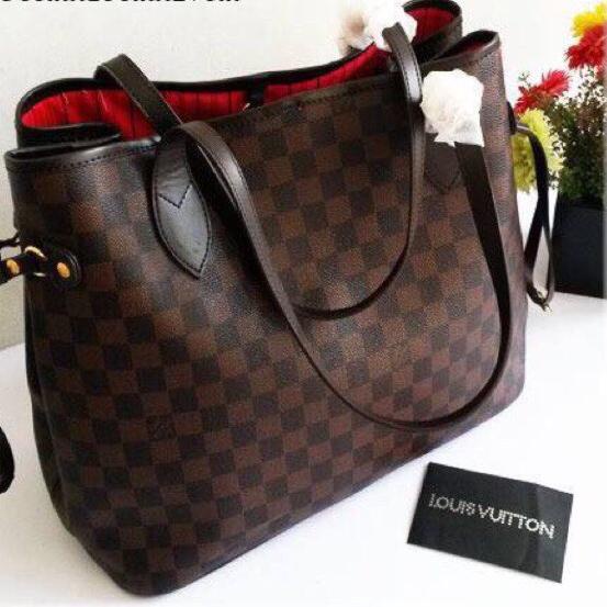 Tas wanita asli Import LV NEVERFULL Tas m tas fashion tas grosir mono damier SHOULDER BAG