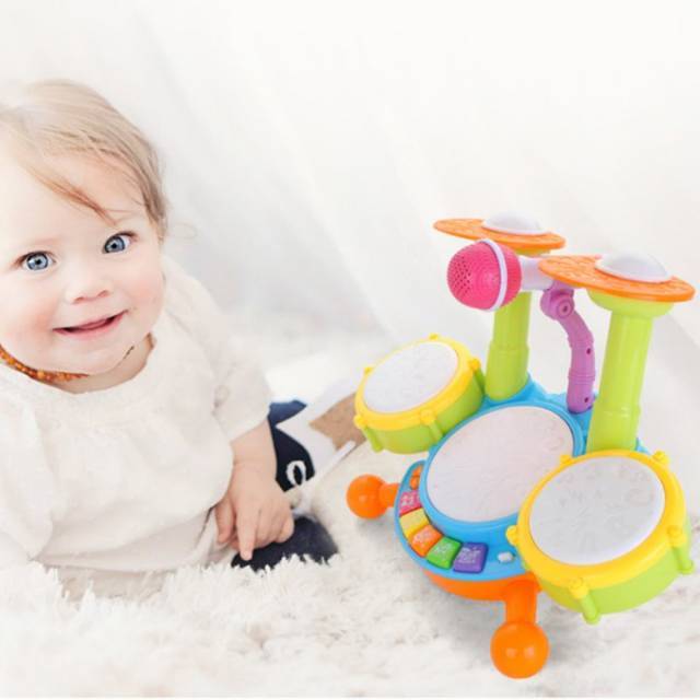 Drum set mic Mainan anak drum