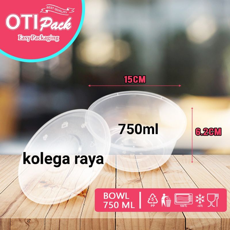 Kotak Makan Thinwall Bowl Mangkuk Plastik FoodGrade OTB 750ml ISI 25pcs