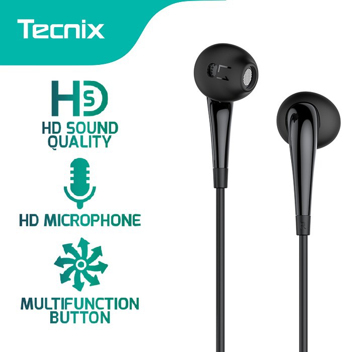 Earphone Stereo Audio Bass With MIC TECNIX EP-103 Headset Stereo Jack 3.5MM