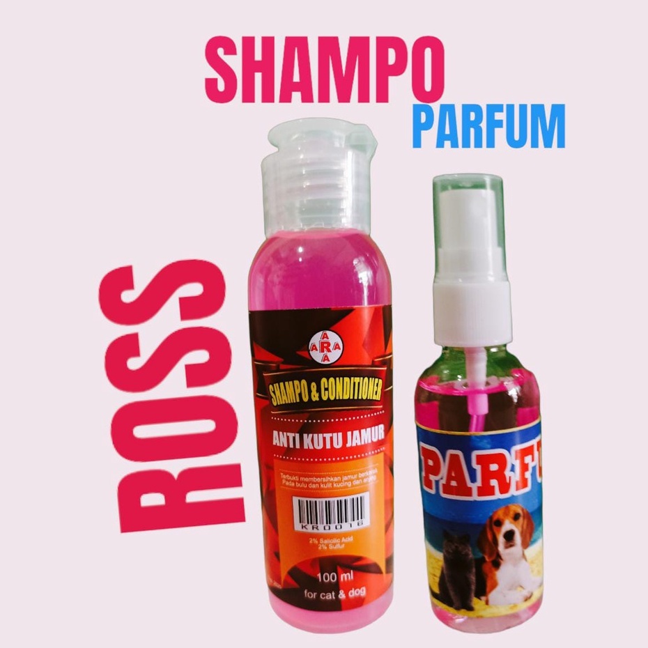 SHAMPO 100 ML + PARFUM 100 ML SAMPO DAN PARFUM KUCING ANJING ANTI KUTU JAMUR BACTERI DAN RONTOK