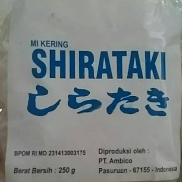 

Mie kering Shirataki 250 gr isi 10 keping