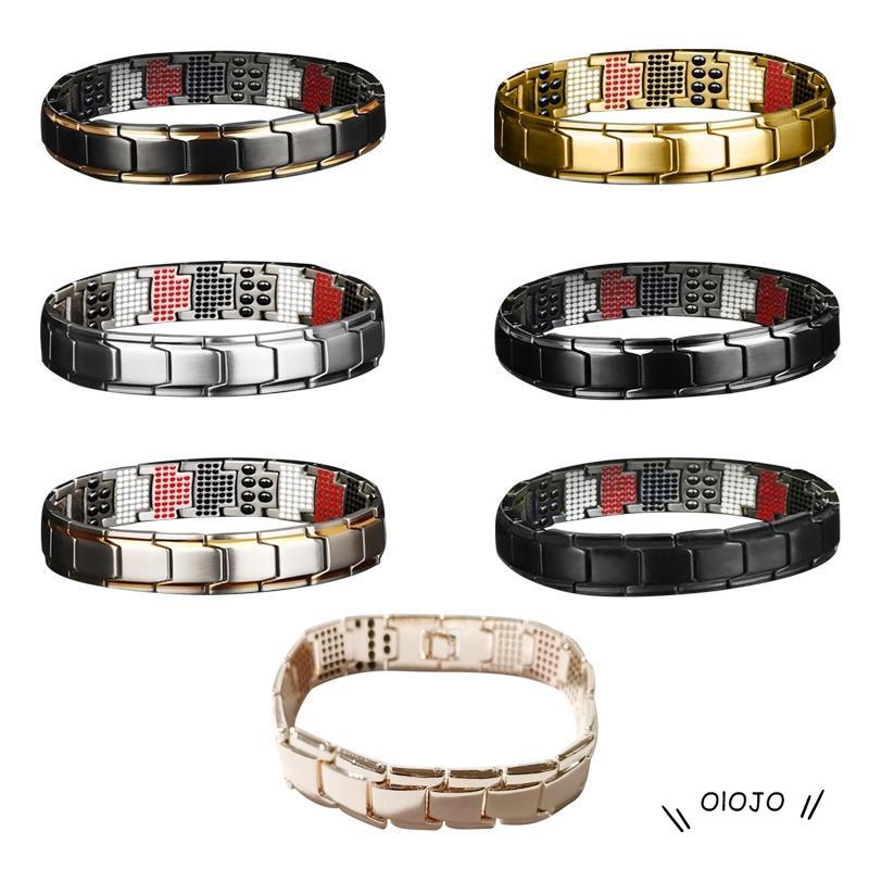 Fashion Pria Wanita Adjustable Gelang Magnetik Kesehatan Energi Terapi Arthritis Stainless Steel Terapi Magnet Gelang - ol