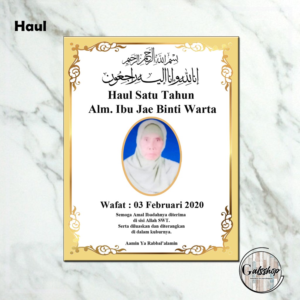 

Kartu Haul / Kartu Tahlil / Stiker peringatan 40 / 100 hari