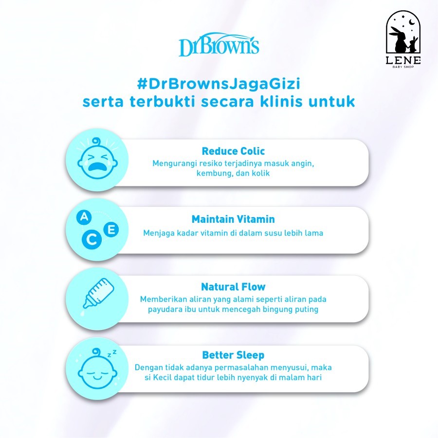 Dr. Brown's Narrow Neck Options+ Baby bottle - 1 Pack / Botol Susu DrBrown