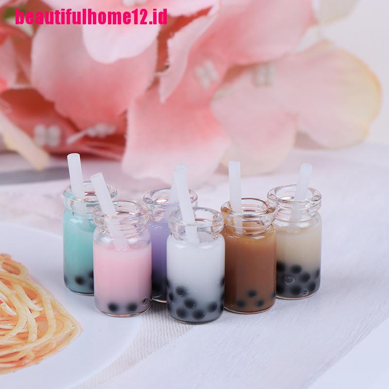 3pcs / Set Mainan Miniatur Gelas milk tea Skala 1: 12 Untuk Dekorasi Rumah Boneka