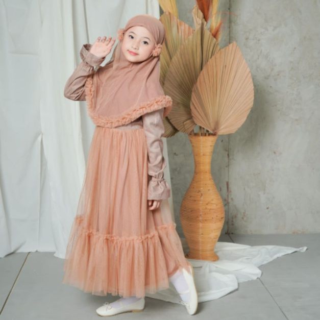 GAMIS TUTU MAUDY / GAMIS  ANAK PEREMPUAN AQILLA ROK TUTU ISTANA ROKTUTU FREE HIJAB