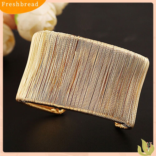 [TERLARIS]Women's Handmade Wire Opening Bangle Punk Golden Silver Alloy Upper Arm Bracelet