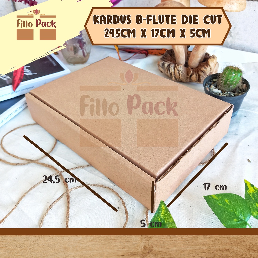 

Kardus b-flute die cut 24,5×17×5 tebal 3mm/kardus hampers tebal/kardus pizza/kardus kotak kado/kardus kado estetik