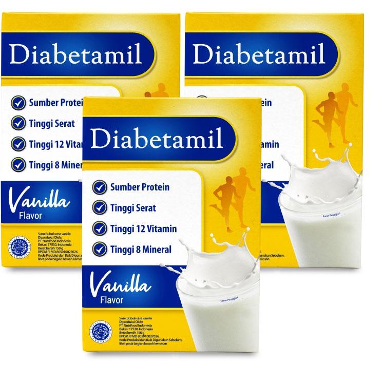 

codeNn4N8--Triple Pack - Susu Diabetamil Vanilla 150 gram - Susu Khusus Diabetes Bantu Jaga Gula Darah