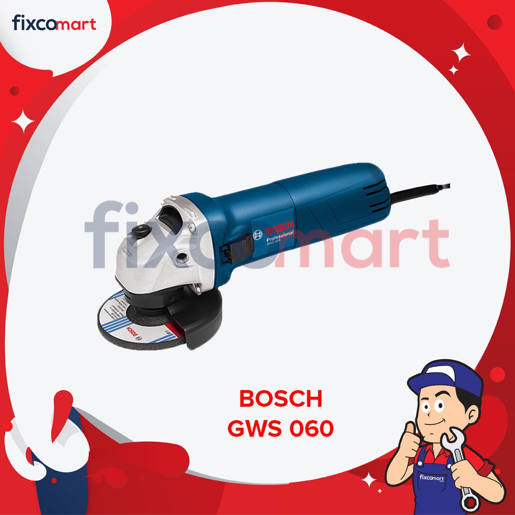 BOSCH Gerinda Tangan Listrik 670Watt  100Mm -Bosch Gws 060