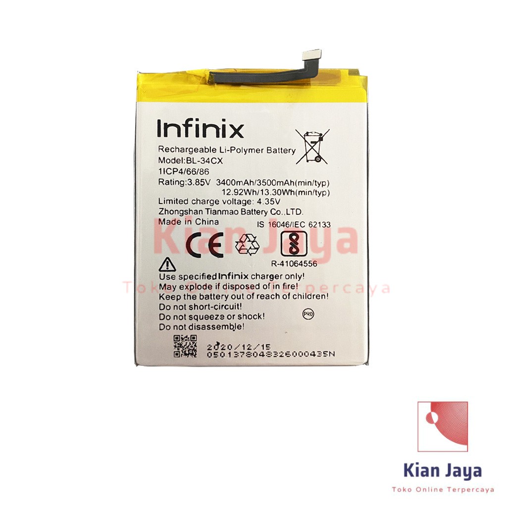 Baterai Infinix Smart 4 Plus BL-34CX Batre Batrai Battery Hp BL34CX Original