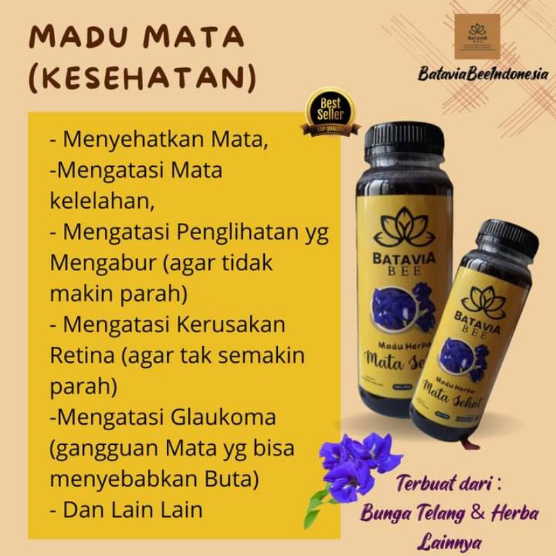

MADU MATA SEHAT, MADU HERBAL, MADU BATAVIA BEE