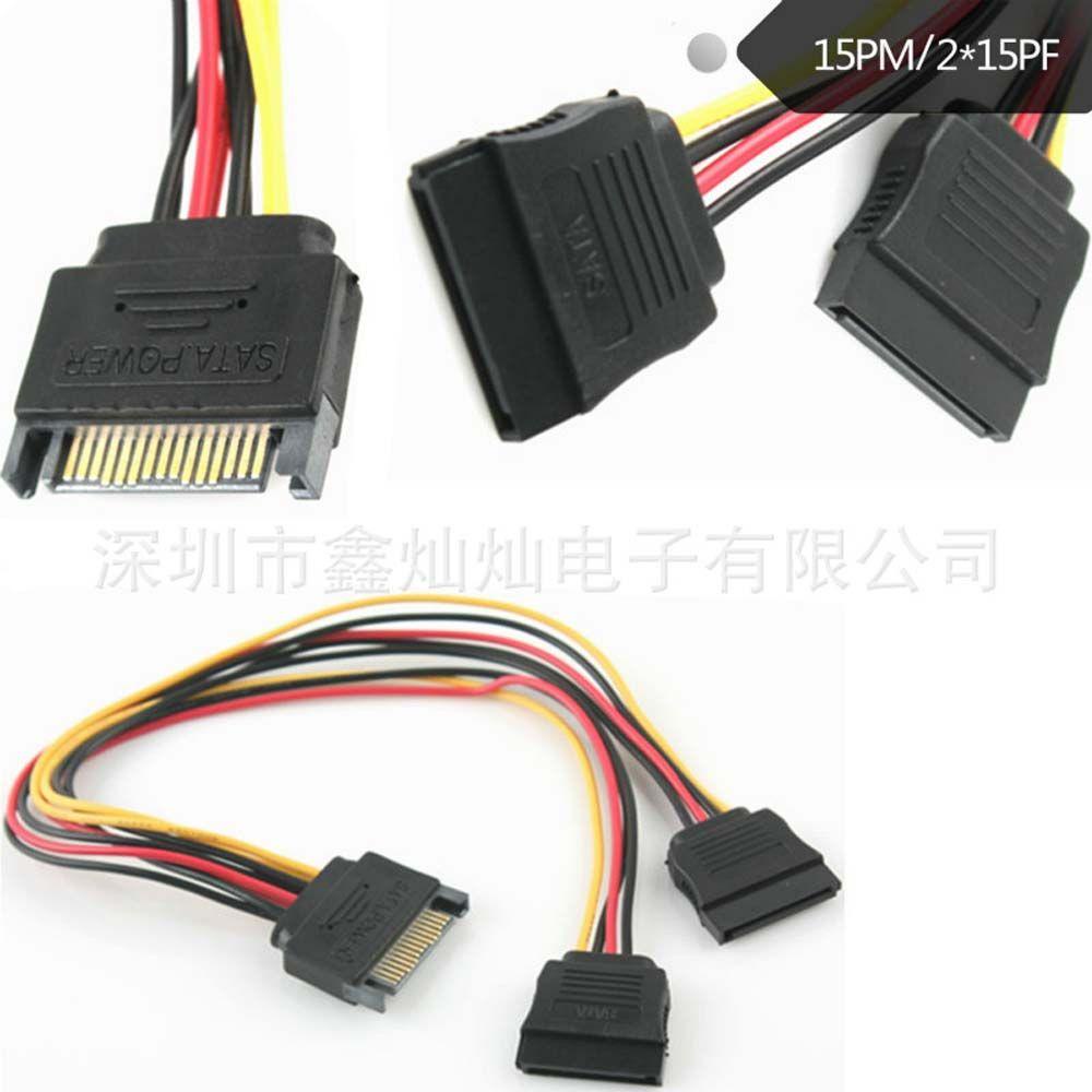 Agustina Hard Disk Power 15Pin High Quality Power Extension Cable PSU Kabel Ekstensi 1sampai2 Kabel Ekstensi Kabel Power Splitter Kabel Penyambung Kabel Power Lead SATA Power Cable