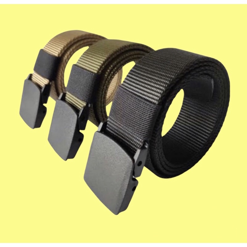 Ikat Pinggang Pria Nylon Canvas Anti Metal Detector Sabuk Gesper Men Belt