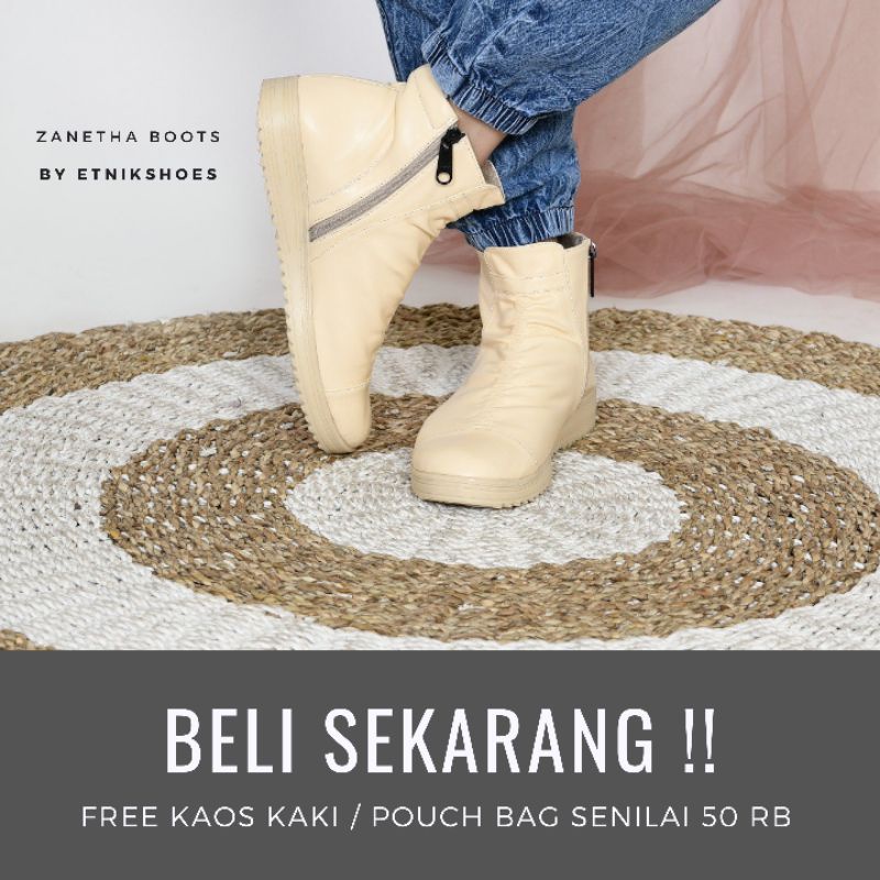 Sepatu Boots Wanita Bot Wanita Buta Wanita Korea Zanetha Boots by Etnikshoes