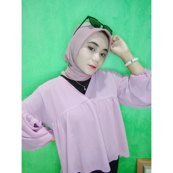 Blouse Wanita/Blouse Ceruty baby doll/Blouse kekinian