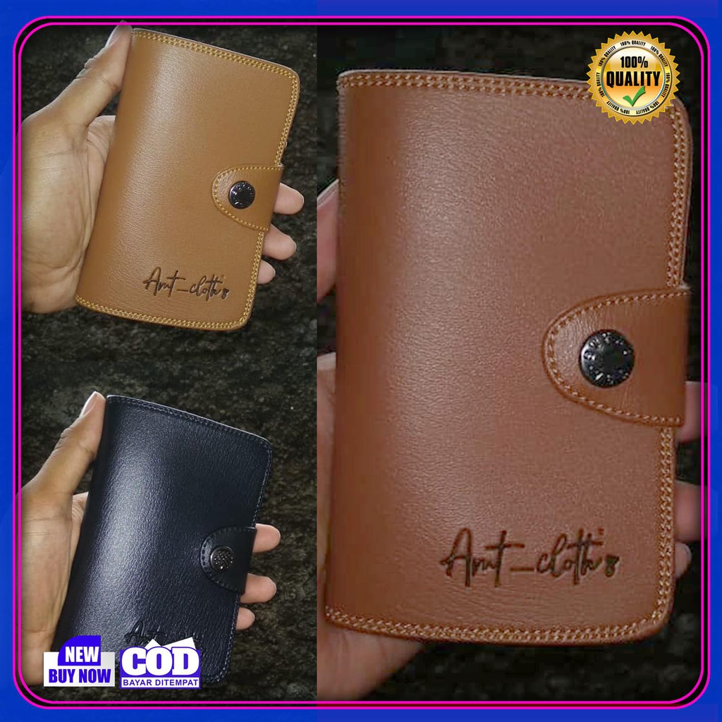 promo !! Dompet cowok 3/4 terbaru Bahan PVC Leather Simple