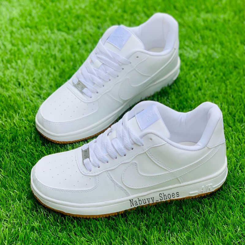 sneakers nk3 a1r forc3 1 one putih sol gum model tali sepatu pria &amp; wanita dewasa sporty kasual trendy