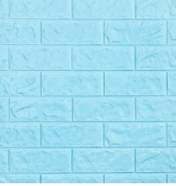 Wallpaper 3d Foam Brick Bata Biru Muda Shopee Indonesia