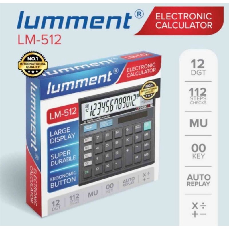 

Kalkulator / Calculator 12 Digit 112 Steps Check Correct LUMMENT LM-512