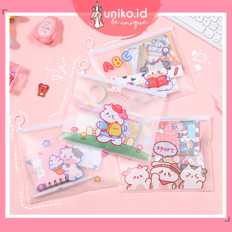 

UNIKO.ID - ZIPPER BAG TRANSPARAN MOTIF LUCU BUNGA AVOCADO PISANG KOREA TEMPAT PENSIL