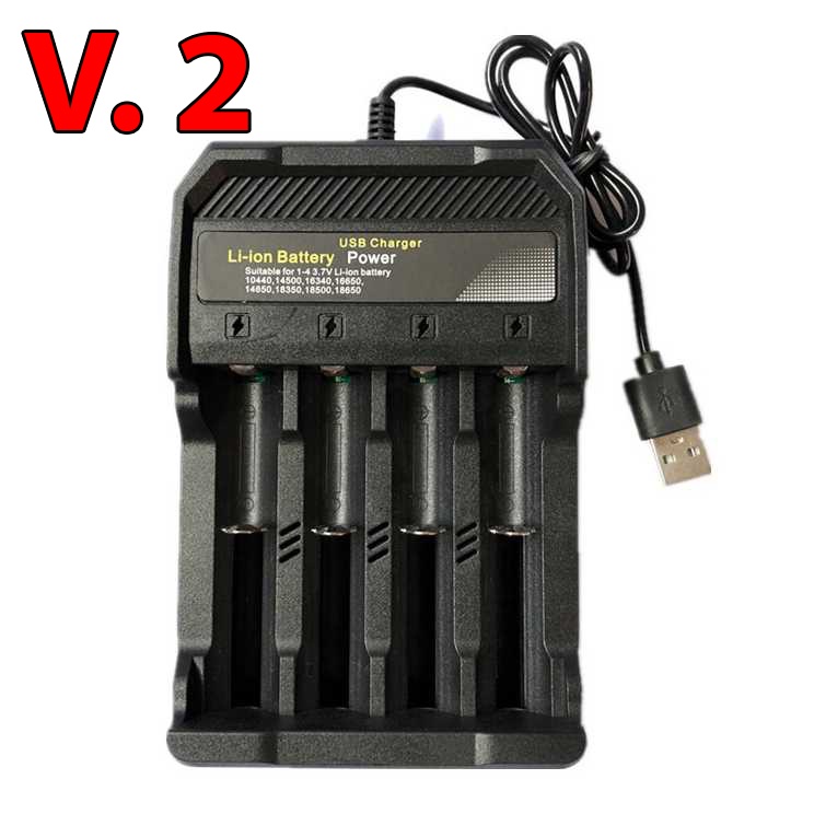 Charger Baterai 18650 4 Slot USB Battery 10440 14500 16340 16650 14650 18350 Batere Batre