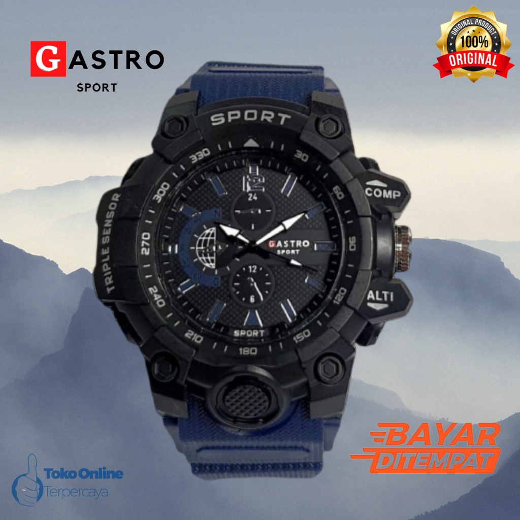 Jam Tangan Pria Gastro Analog Sport Strab Rubber Tahan Air / Jam Tangan Pria Analog Gastro GST 8500 Digital Variasi Sporty Tali Karet Tahan Air