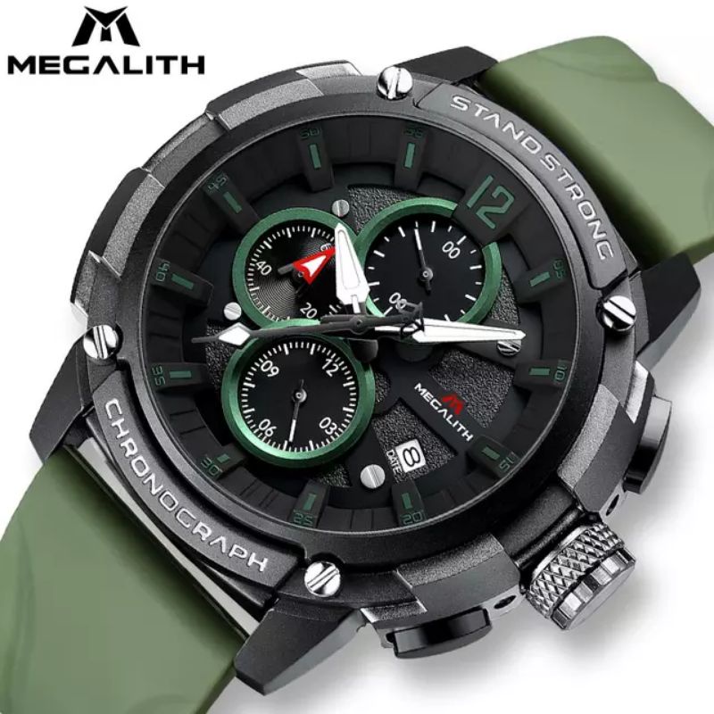 MEGALITH Jam Tangan Analog Pria Rubber Strap