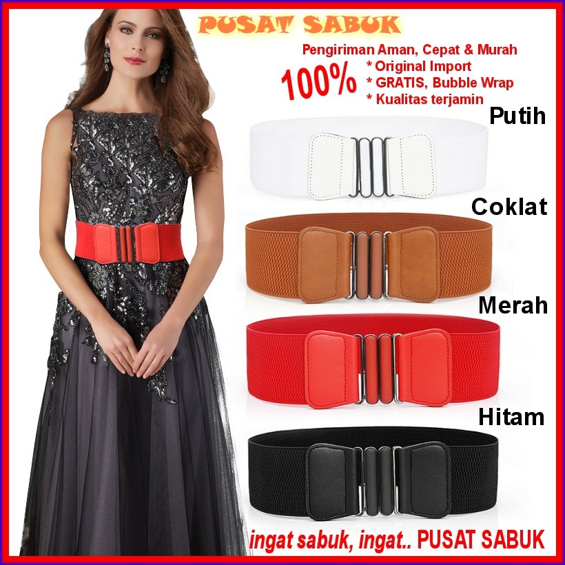 Ikat Pinggang Obi Sabuk Karet Belt Wanita Fashion Gesper Cewek Korea Oby Import Polos Cantik Murah