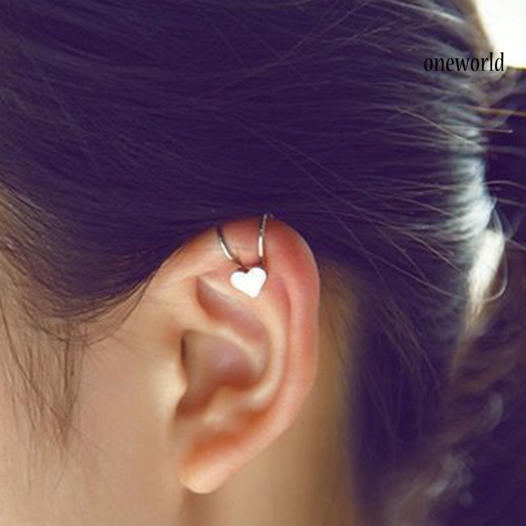 OW# 2Pcs Ear Cuffs U Shape Elegant Women Five-pointed Star Earrings for Dating