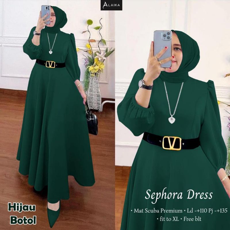 Maxi Dress Wanita Hits Sephora Varian Baru (Tanpa Resleting)