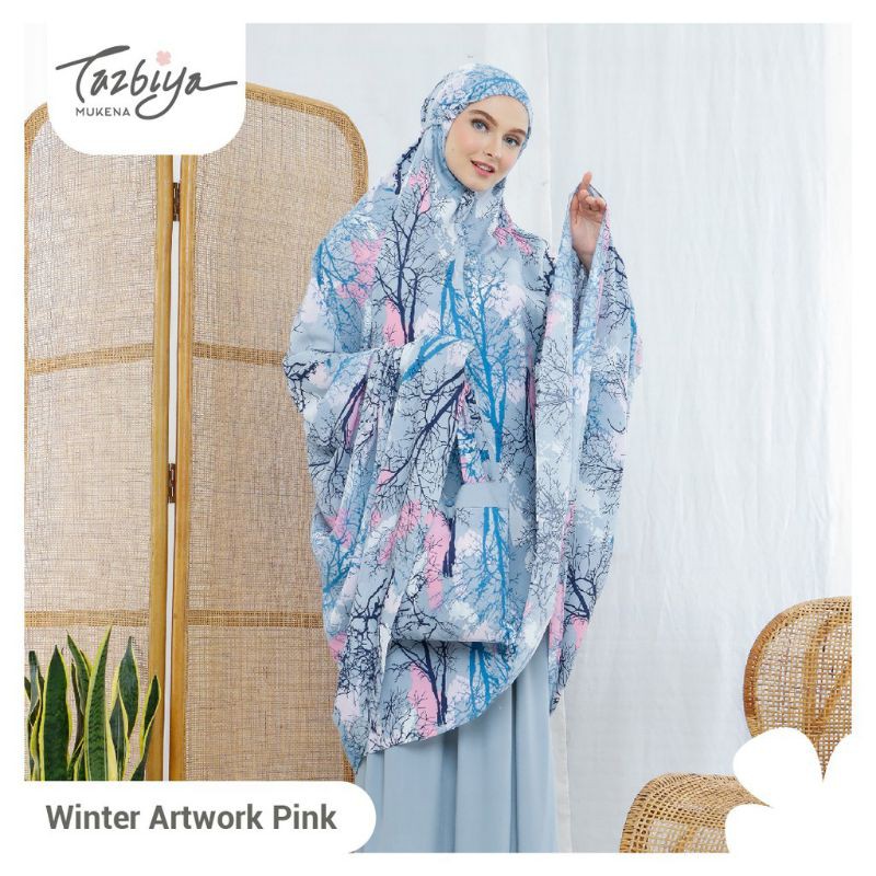 Winter Artwork Pink/ Mukena katun/ Mukena Tazbia Tazkia
