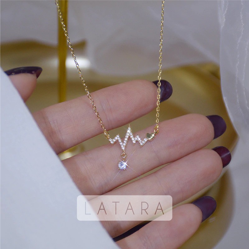 Paket Lengkap Gift Kado Signal Necklace 14k Gold Plating Kalung Wanita Silver Lapis Emas