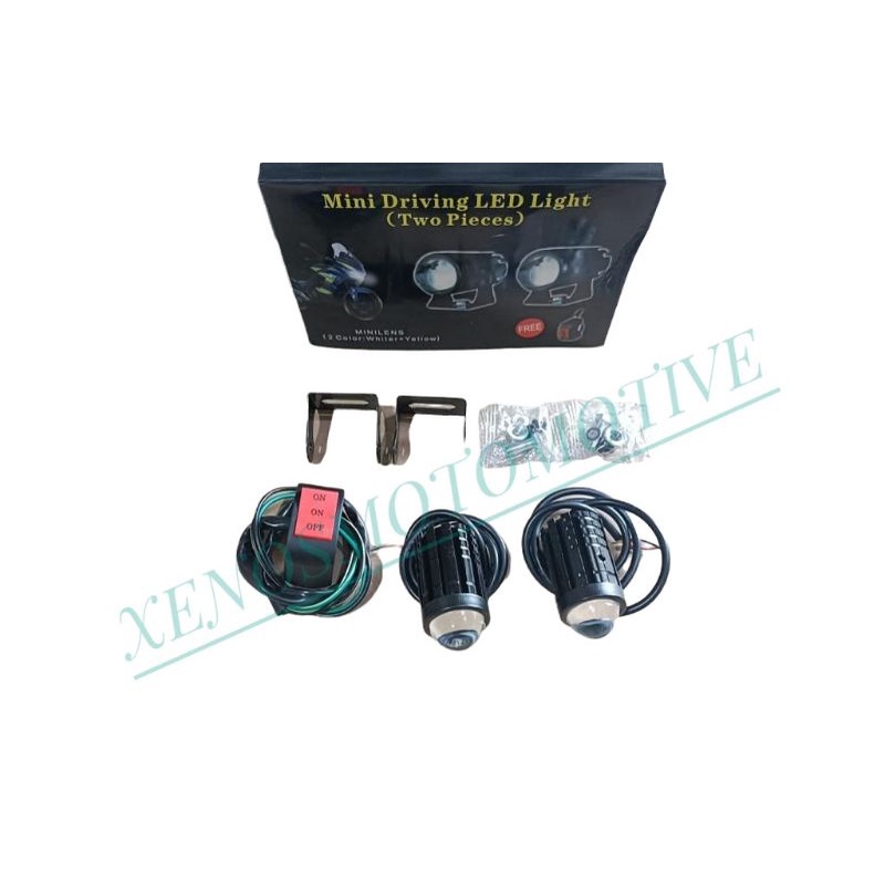 LAMPU MINI DRIVING LED 1 SET PUTIH KUNING LAMPU TEMBAK STROBO