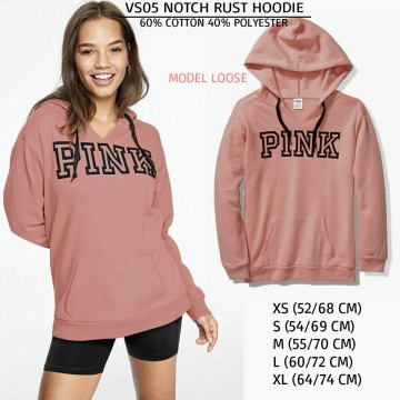 Sweater Hoodie Wanita Terry Pullover Casual (VS05 NOTCH HOODIE)-3
