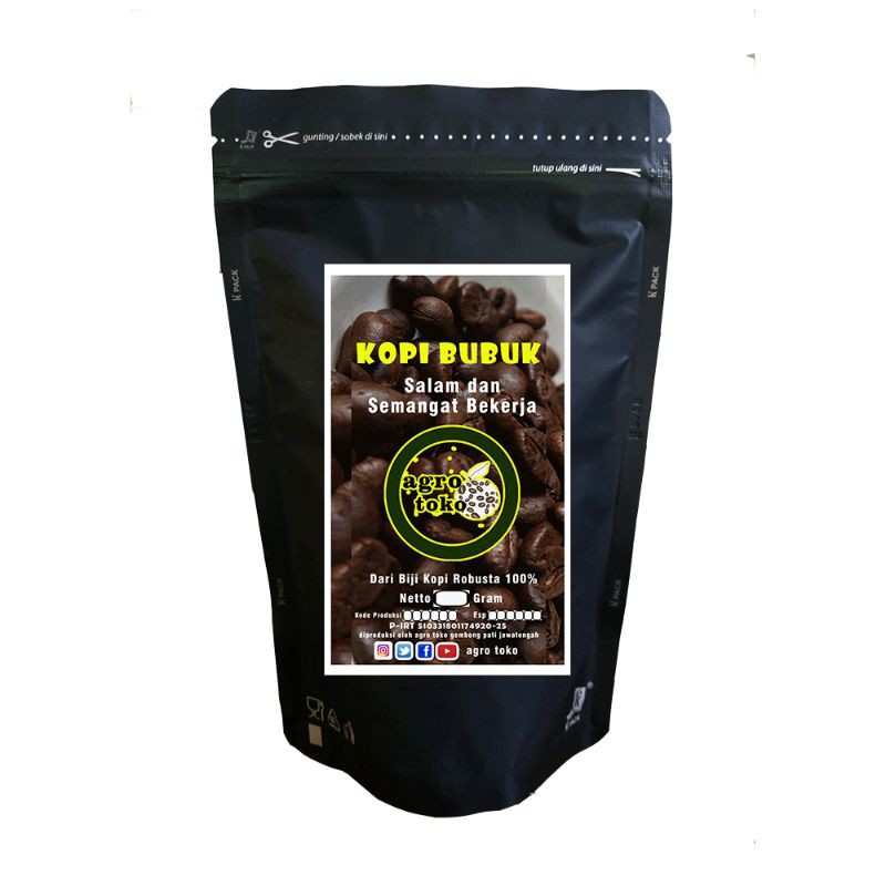 

powder robusta coffee 125 gram gembong pati jateng