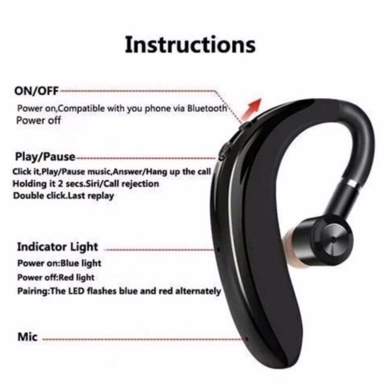 (COD) Handsfree Headset Bluetooth wireless - Earphone Wireless S109 Best Quality